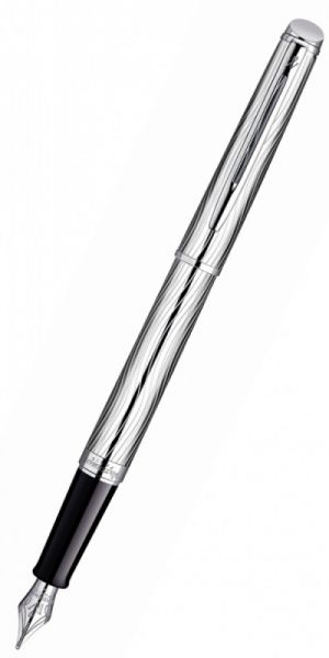 Ручка перьевая WATERMAN Hemisphere Deluxe (S0921010) Metal CT (F) чернила: синий нержавеющая сталь перо нержавеющая сталь палладиевое покрытие