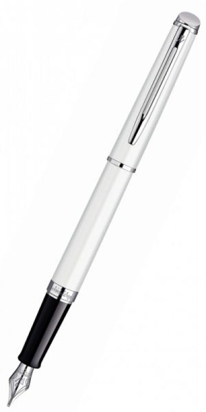 Ручка перьевая WATERMAN Hemisphere (S0920910) White CT (F) чернила: синий нержавеющая сталь перо нержавеющая сталь хром